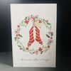 BOXED TWIN FRESH FLORAL AND WREATH STOCKINGS