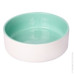 Ceramic Pet Bowl Green/White 19.5cm 1300ml