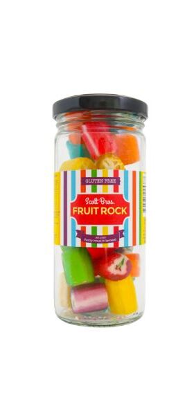 Scott Bros Candy Fruit Rock Boiled Sweets Jar 155g Aust Made