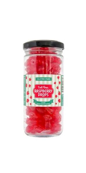 Scott Bros Candy Vintage Raspberry Drops Boiled Sweets Jar 155g Aust Made