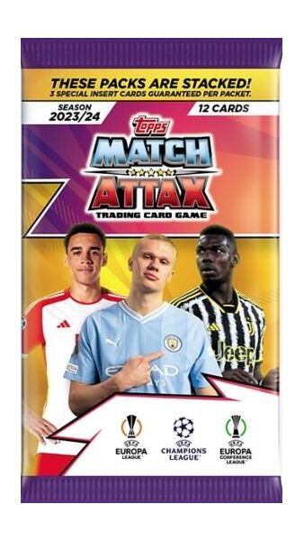 UEFA Champions League 2023/24 Match Attax Trading Cards - Booster Packs (12 Cards)