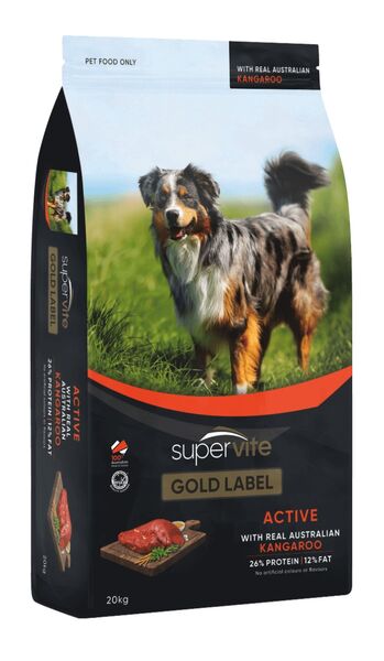 Supervite Gold Pro Active Kangaroo 20Kg *Instore Delivery or Local Pick Up Only*
