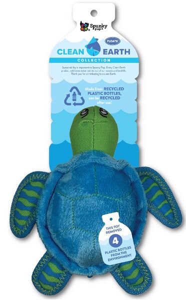Spunky Pup Clean Earth Turtle Dog Toy Large