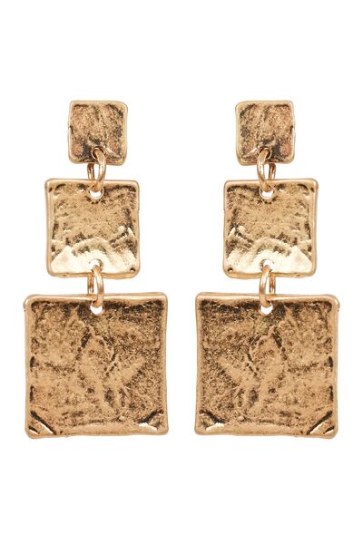 Eb & Ive Paarl Square Drop Earring - Gold