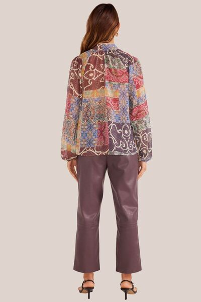 MinkPink Ciana Button Down Blouse (Paisley, XS )