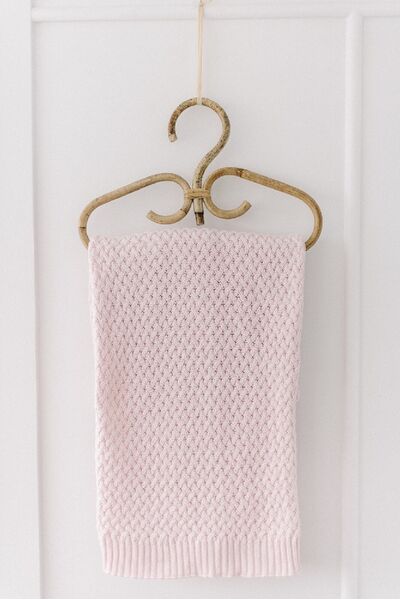 Snuggle Hunny Blush Pink Diamond Knit Baby Blanket
