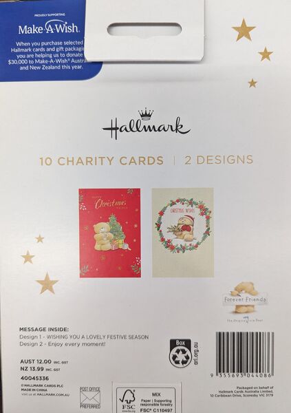 HALLMARK CHARITY CHRISTMAS CARDS - BEAR