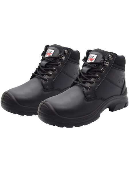 Cougar Footwear Bathurst Steel Cap, Lace up Boot - Black (12 AU/UK)