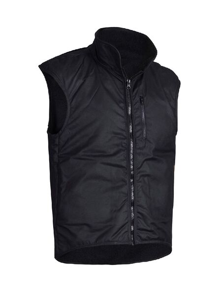 STYX MILL™ Oilskin Black Fur Lined Replica Vest Black (5XL)
