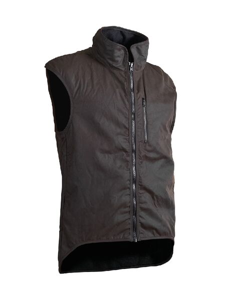 STYX MILL™ Oilskin Brown Wool Lined Vest Brown (4XL)
