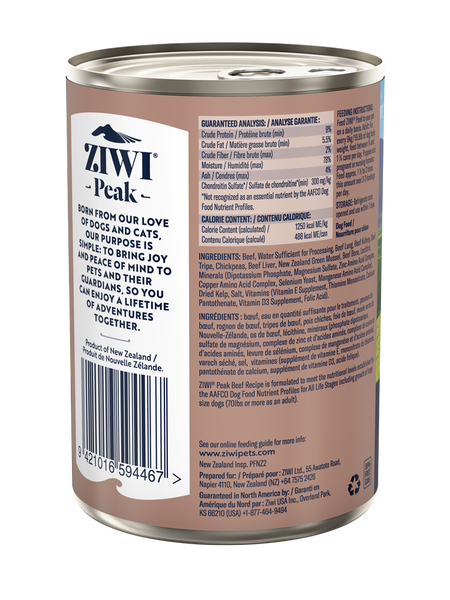 ZIWI WET BEEF CAN 390G