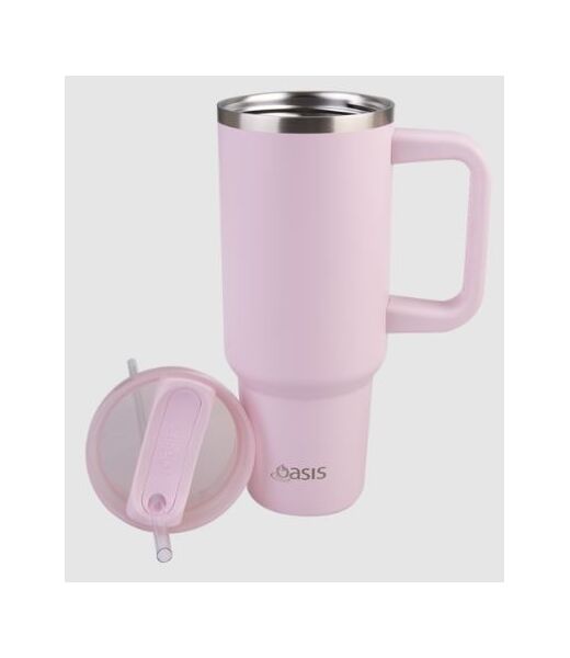 Commuter Travel Tumbler 1.2l - Stainless Steel Double Wall Insulated - Pink Lemonade