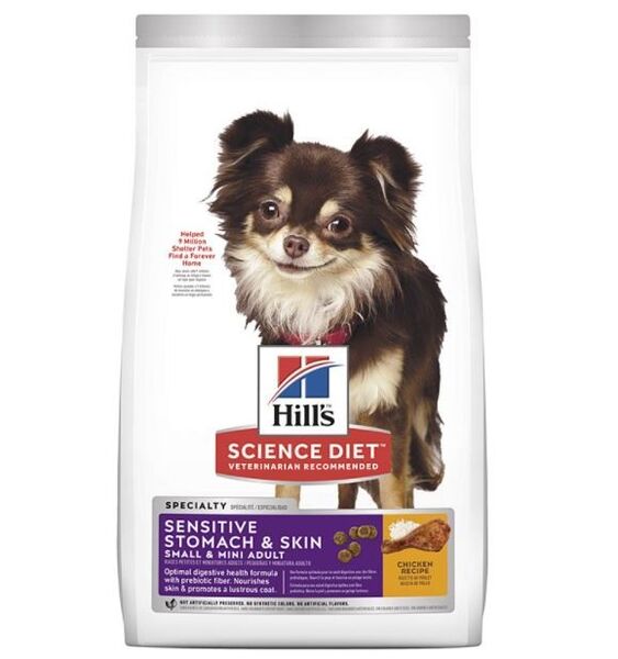 HILL'S SCIENCE DIET SENSITIVE STOMACH & SKIN ADULT SMALL & MINI DRY DOG FOOD 1.8KG