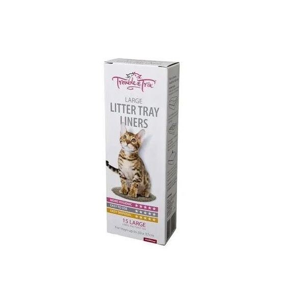 LITTER TRAY LINERS LARGE 15 PACK