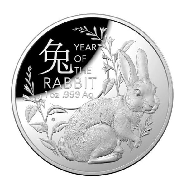 Lunar Year of the Rabbit - $5 Domed Fine Silver Proof Coin 2023