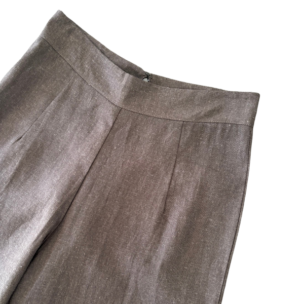 Carbon Joshua Linen High Waisted Pant (Dark Chocolate, 8)