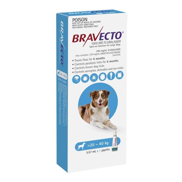BRAVECTO SPOT-ON 20 - 40KG BLUE