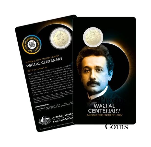 Wallal Centenary Australia Tests Einstein's Theory - $1 Uncirculated coin 2022